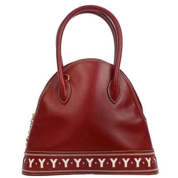 Yves Saint Laurent Red Leather Y Cut Out Handbag - Picture 2 of 11